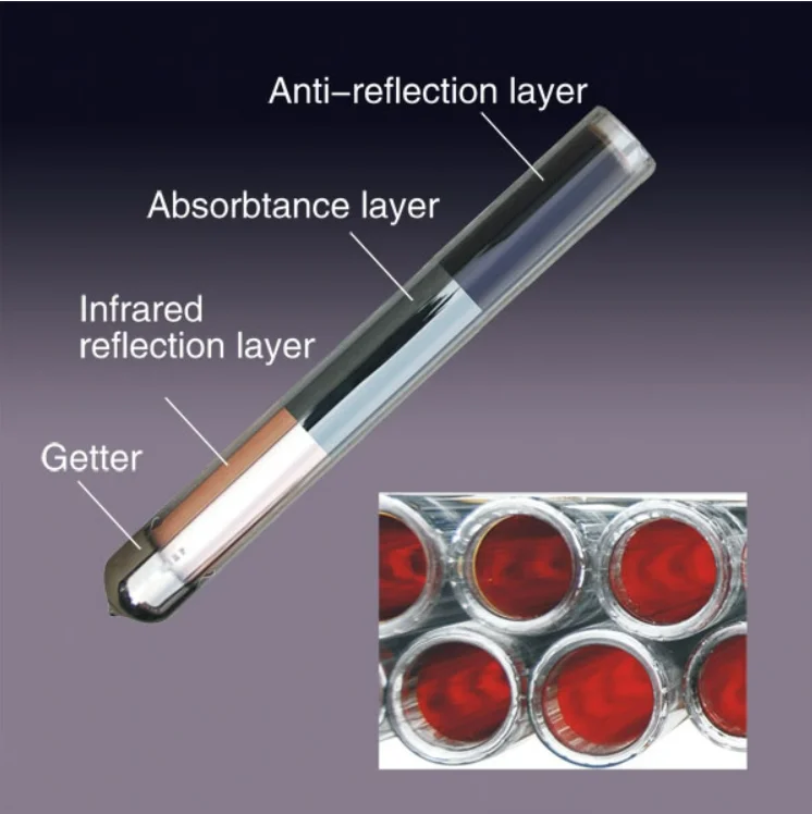 Large diameter solar vacuum tubes for solar stove