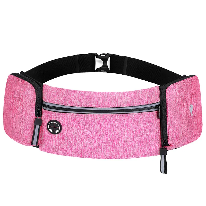 Double-pocket night running high-brightness reflective waist bag with water bottle storage large-capacity mobile phone waist bag