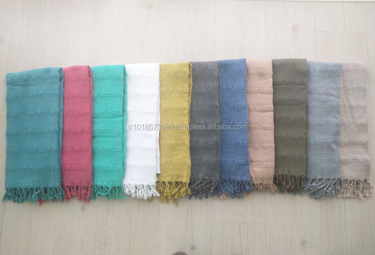 Stonewashed Vintage Wash Pestemal Turkish Hand Towels, Rustic Looking Beach Towel -  Wholesale From Factory