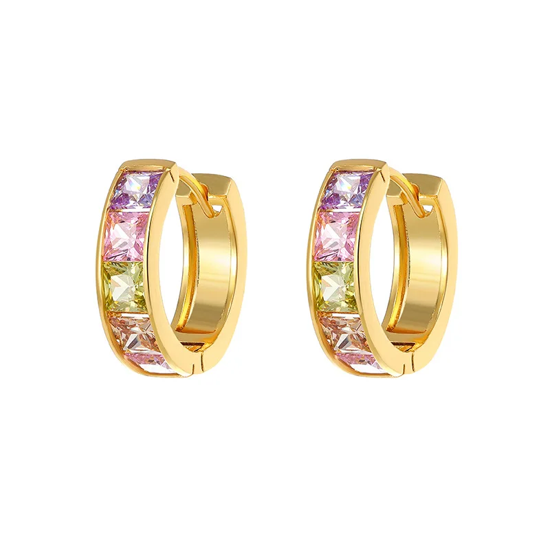 Hot Jewelry 18K Gold Plated Fashion Huggies Earring For Women with Promotional Price