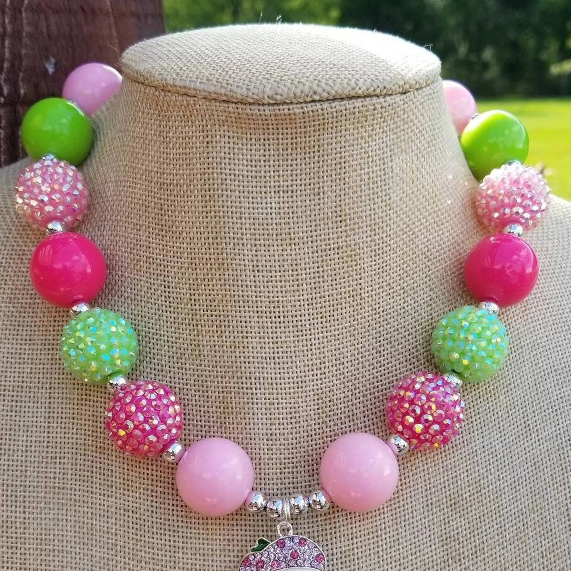 Hot Sale Jewelry Making DIY Charms Bracelets Accessories Spacer Mermaid Round Shape 20mm Acrylic Beads Wholesale