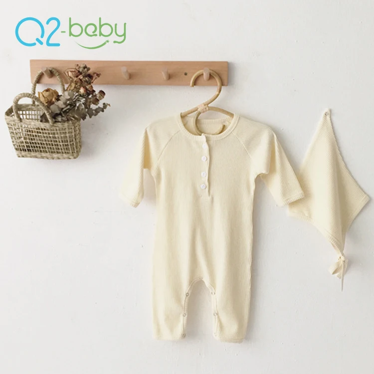  Q2-baby оптовая продажа из мягкой ткани с длинным рукавом и рисунком спортивный костюм для малышей младенцев детские комбинезоны