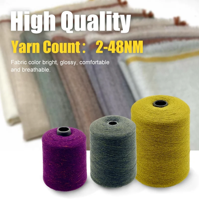 Wholesale New Product 2024 Cloth Raw Materials Yarn Dyed Acrylic Blend Wool Fabric Polyester Acrylic Cotton Silk Blend Yarn