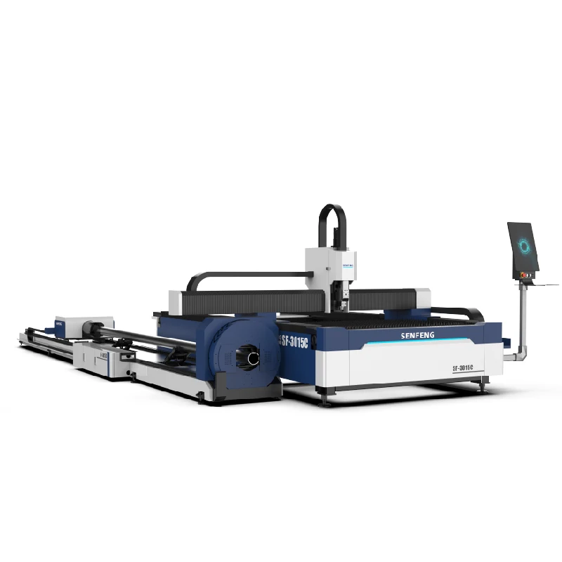 SENFENG hot sale open type fiber laser sheet metal and tube cutting machine SF3015C with 6m tube cutting