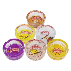 Hot Selling Different Designs Round Shape 85MM Glass Ashtray Custom Logo Cigar Ash Tray Wholesale