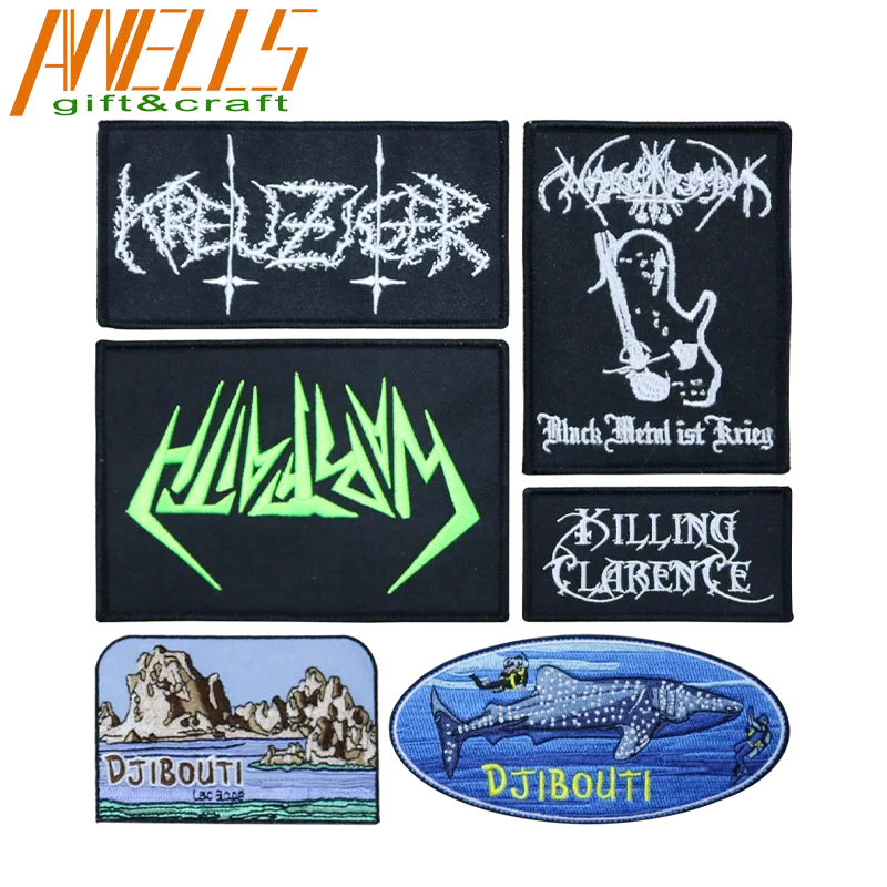 Iron On Blank Sublimation Chenille Embroidered Woven Rubber Letter Logo  Rock Clothing Patch Custom Embroidery Clothing