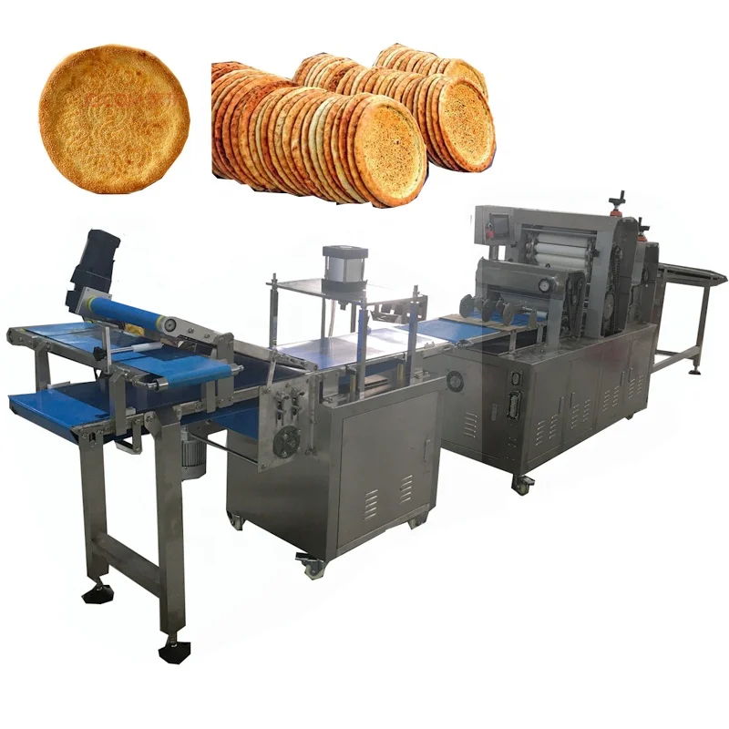 Fully Automatic Bread Naan Making Machine Snack Pie Make Up Line Flat Bread Production Line