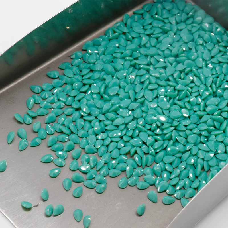 Wuzhou high quality loose nano pear cut synthetic gemstone 309-1 color opal nano