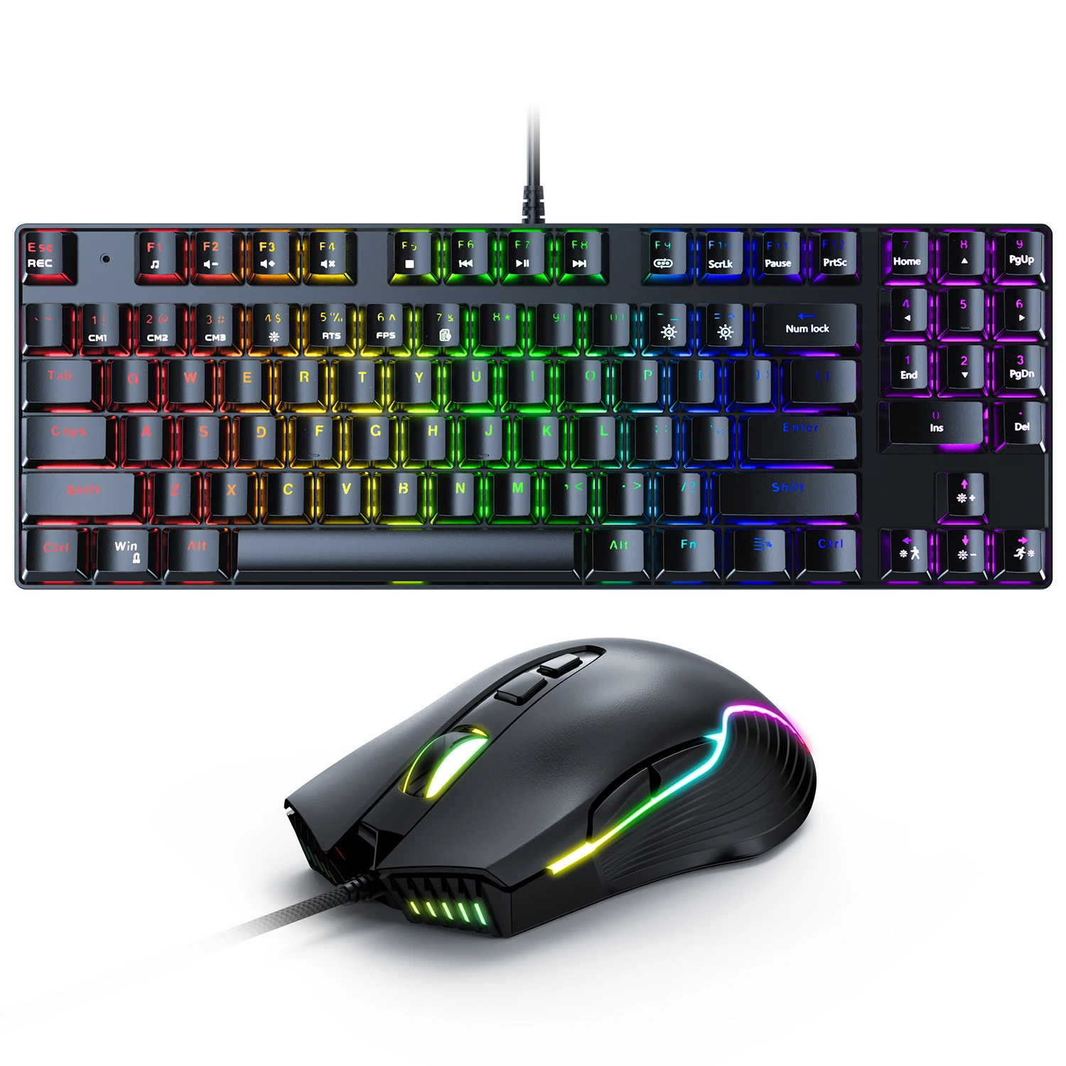 
OEM LED Light USB Wired RGB Wired PC Computer Gaming Keyboard and Mouse Combo Set 