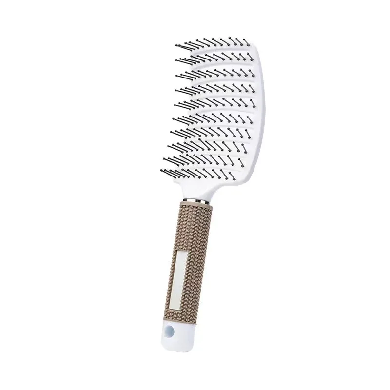 Factory direct supply of large curved combed pig mane massage makeup combs with curly hair, multifunctional curved ribbed combs