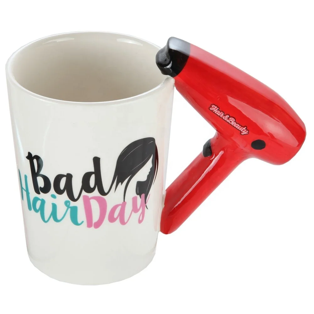 Hair Dryer Handle Mug Beauty Series Novelty Ceramic Coffee & Tea Mug is the Perfect Way to Rise Shine Start Your Morning