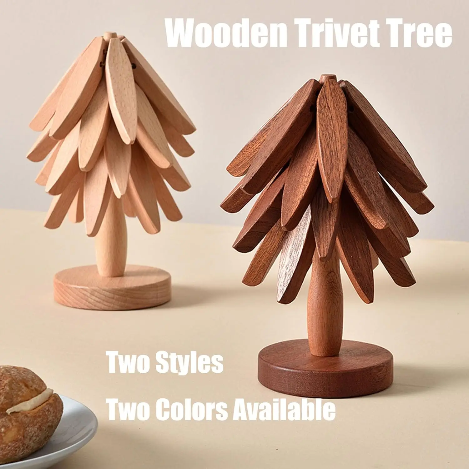 Factory Custom High quality Tree Coasters Wooden Trivet Set  for Hot Dishes Pot Bowl