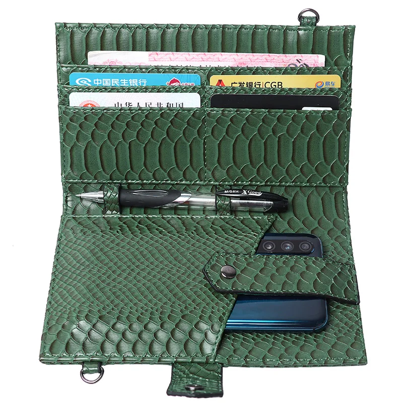 Elegant Business Travel Design Ladies Python Crossbody Card Holder Bag Pursse Women Snake Phone Wallet