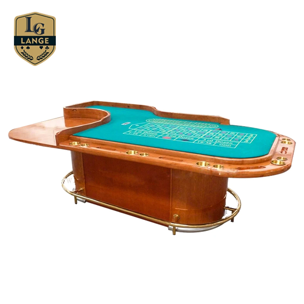 Deluxe Casino Gambling Table Solid Wood High Glossy Roulette Wheels Table