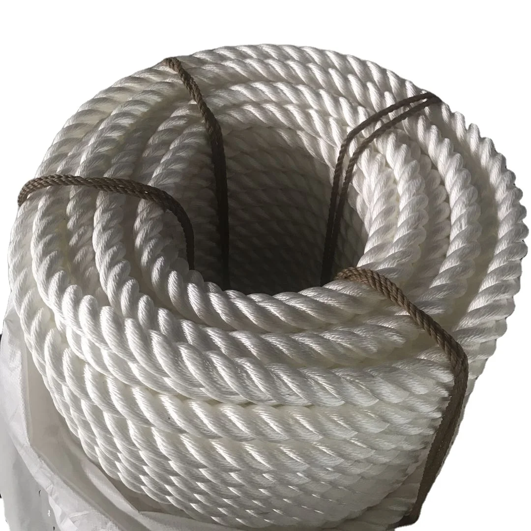 Nylon rope cordage  3strands twisted  marine mooring line 30mm