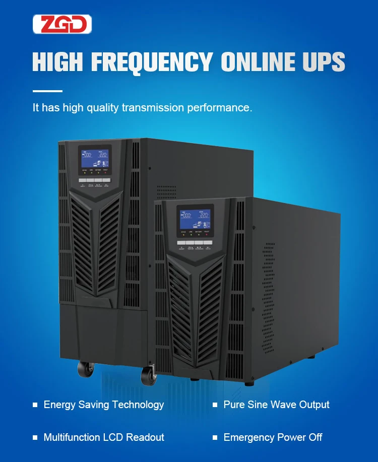 High quality zero transformation 2KVA Online UPS 220V for Home appliance backup power