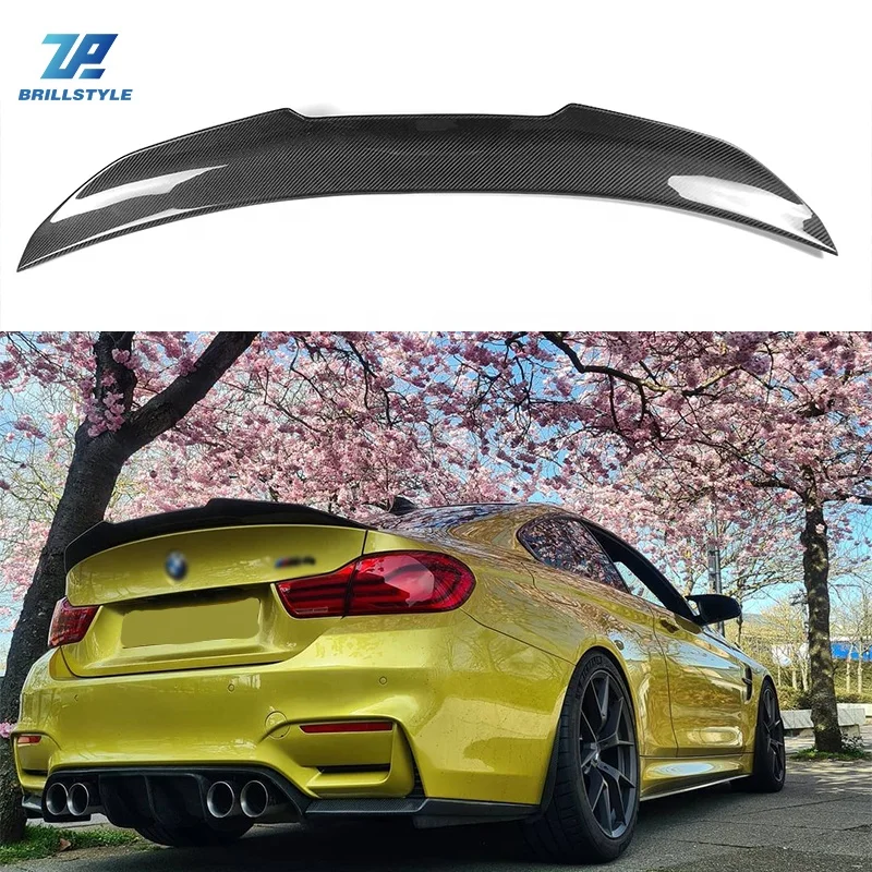 Задний спойлер из настоящего углеродного волокна для багажника в стиле PSM BMW M4 F82 Coupe 2014 + аксессуары