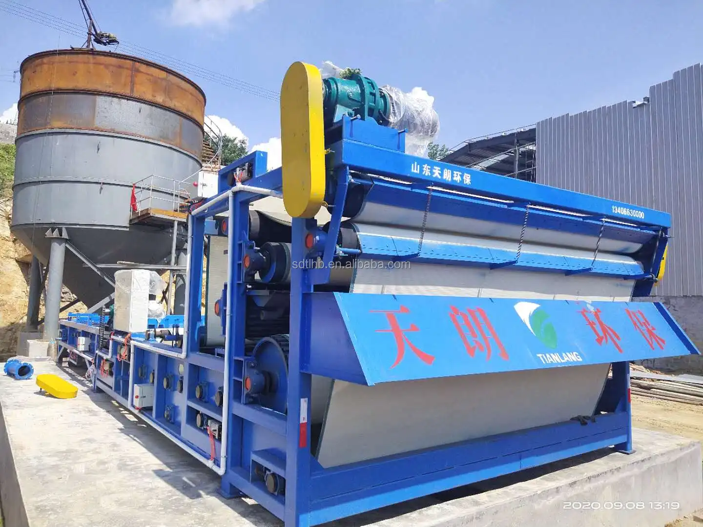 Belt press filter machine sludge dewatering for coal washing plant wastewater sewage treatment