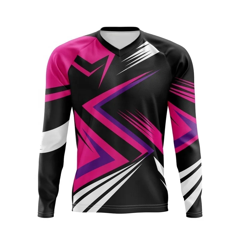 wholesale sublimated cycling racing jersey motorcycle jersey dirt bike shirt breathable long sleeve downhill motocross jersey
