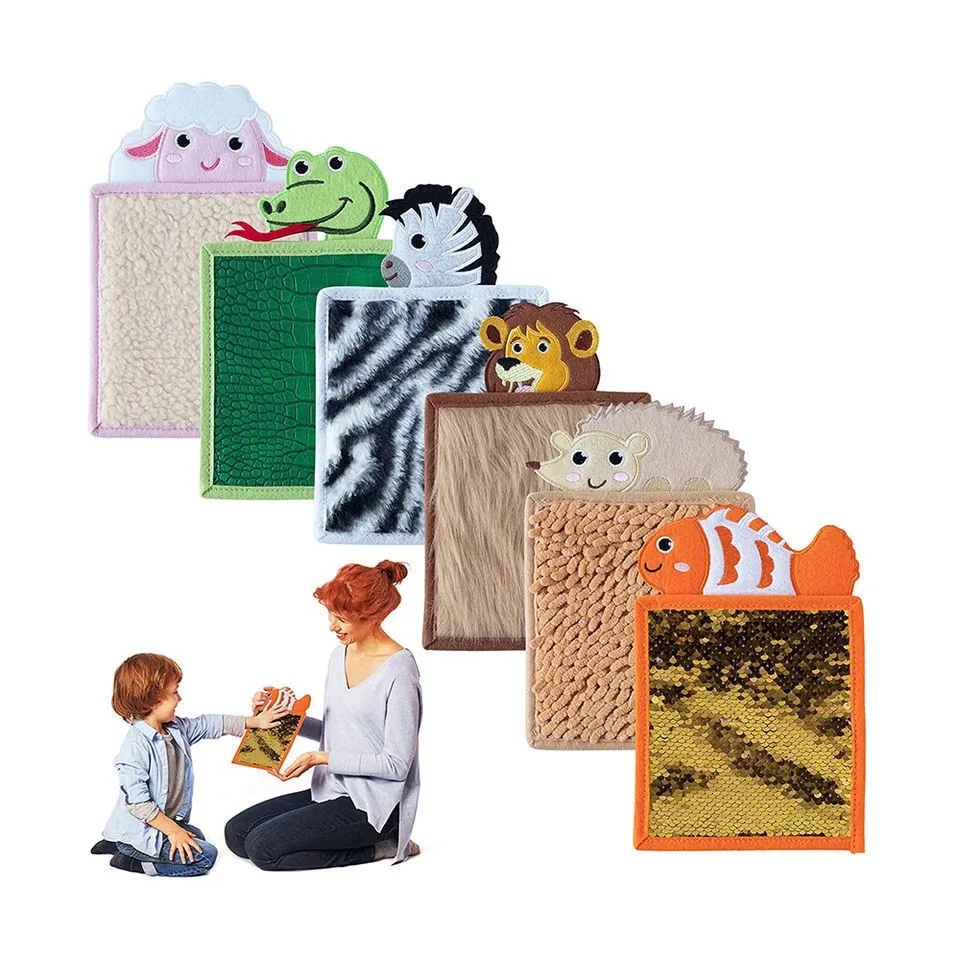 Unisex Fur Felt Sensory Pad for 2-4 Year Olds Young Child Hand Eye Training Animal Typology Cognitive Texture Skin Hair Touch