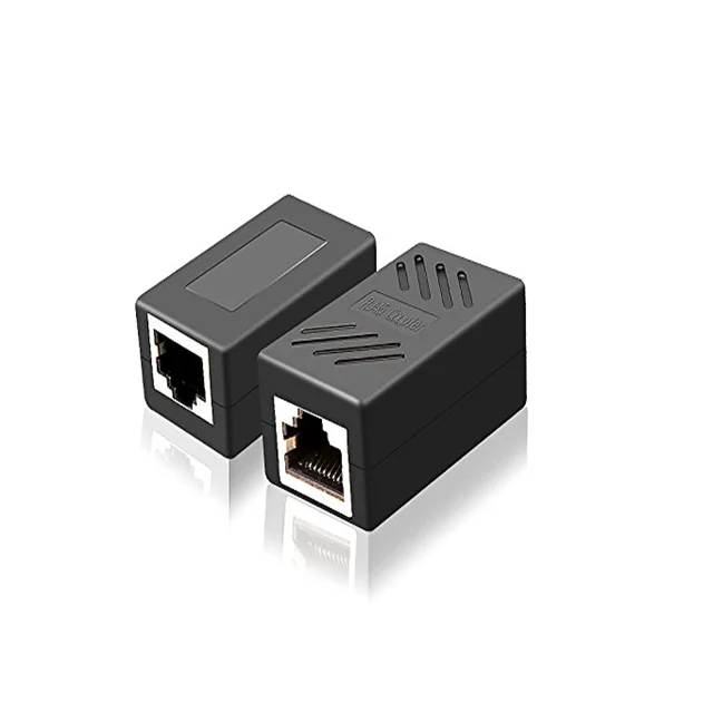 2 Pack  RJ45 Coupler Ethernet Inline Connector Plugs For Cat5 Cat5e Cat6e Cat7 Cable