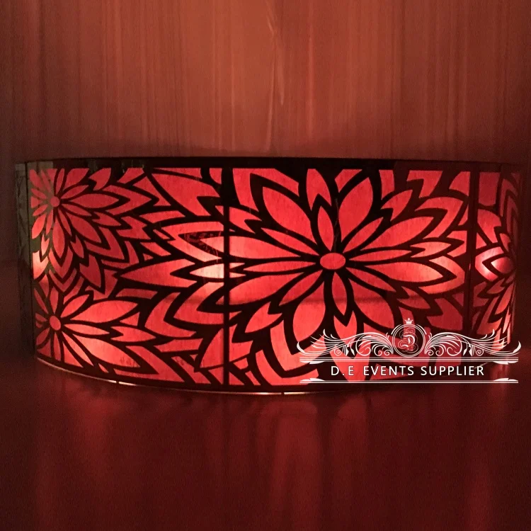 D.E Events led portable round metal outdoor party bars counter for wedding event