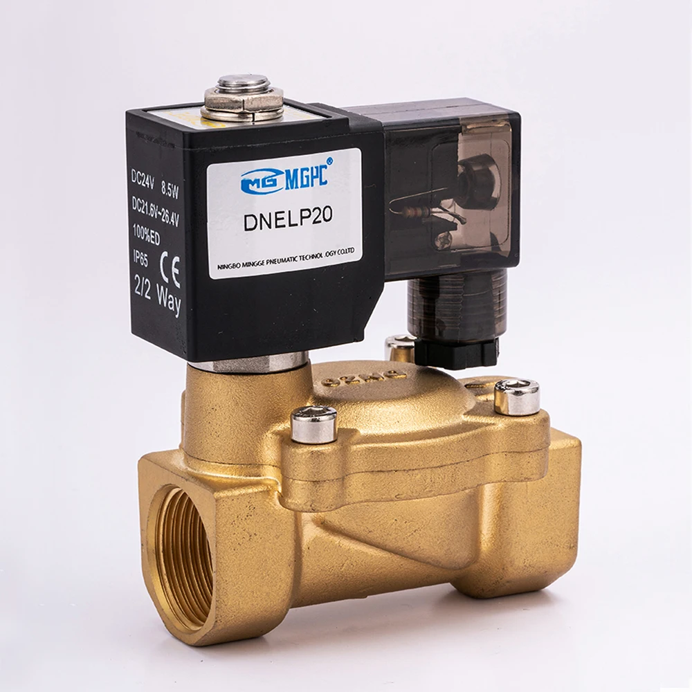DNELP series 2/2 way Brass Solenoid Valve 16bar 12V 24V 220V Water Valve