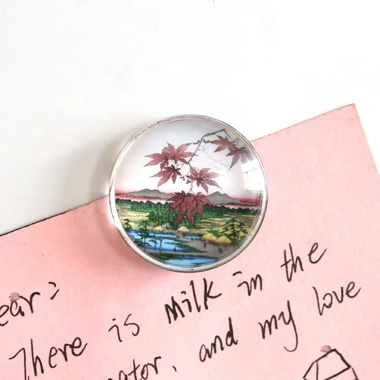 LY New Clear Tree Shape Glass Refrigerator Magnet Sticker Acrylic Die Cut Japanese Tourist Souvenir Magnetic Fridge Magnets