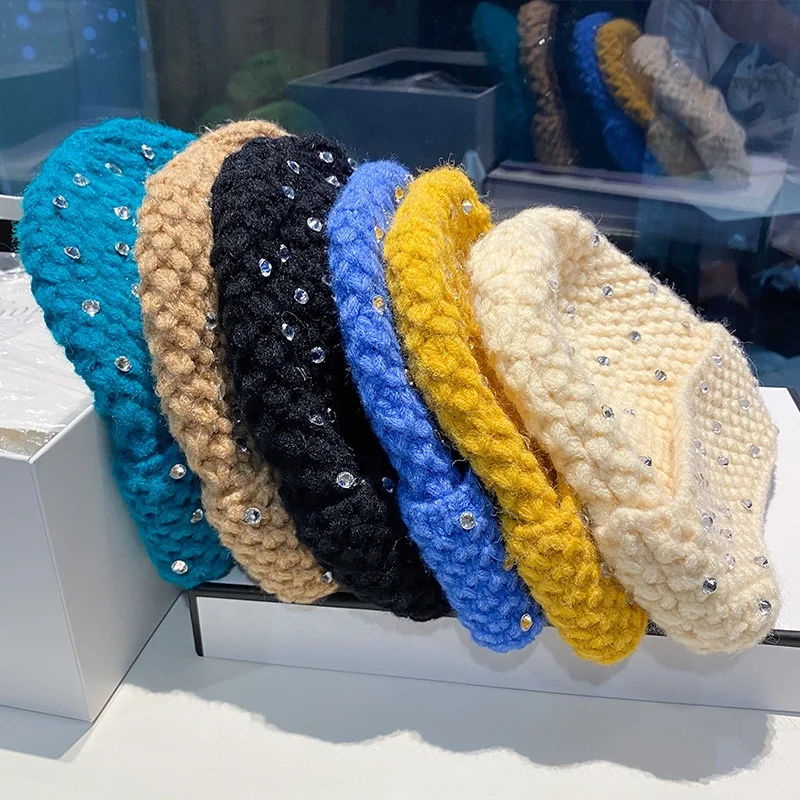 Bling Shining Women Beanie 5 Colors Luxury Winter Hats For Girl Ladies Christmas Fitted Designer Knitted Outfits Tops