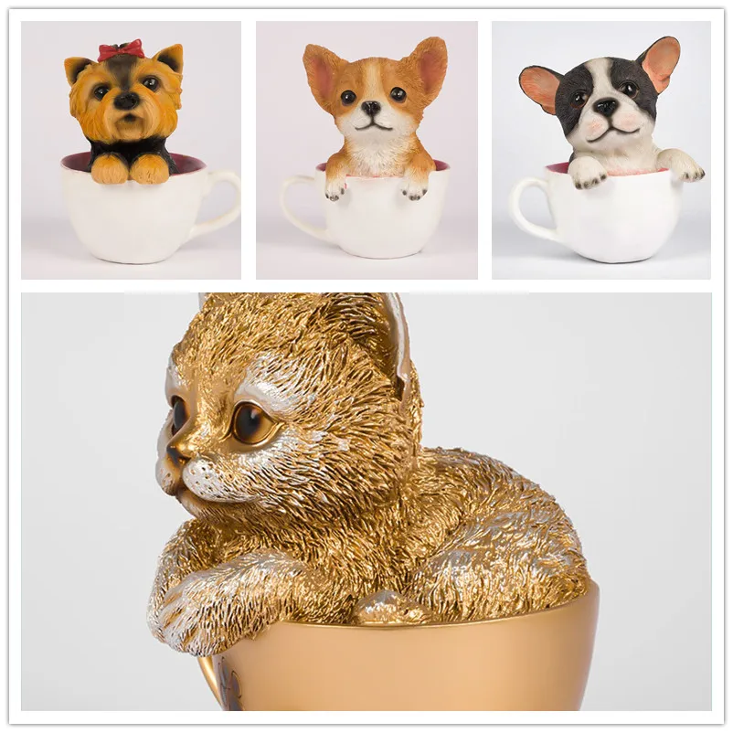 Jiayi OEM Custom Resin Crafts Hand Made Cat Figurine Cat Resin Figurine Home Decor