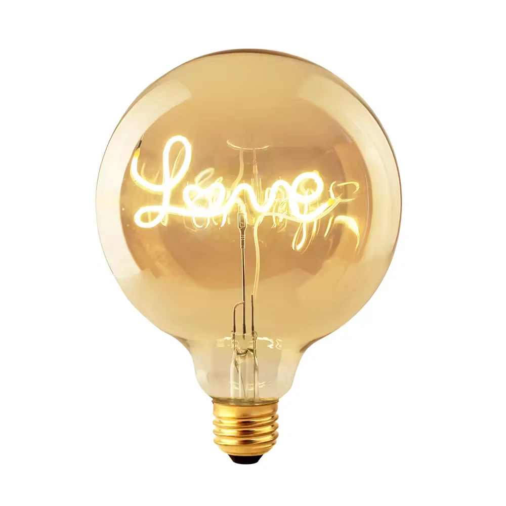 G125 LED Filament Bulb With Letter In The Bulb Customized E26 E27 LED Vintage Retro Edison Bulb for Decoration