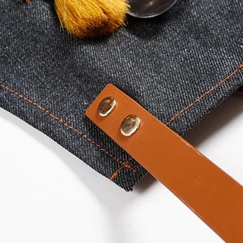 hot sale barista apron black bartender apron customized logo long sleeve  eating apron