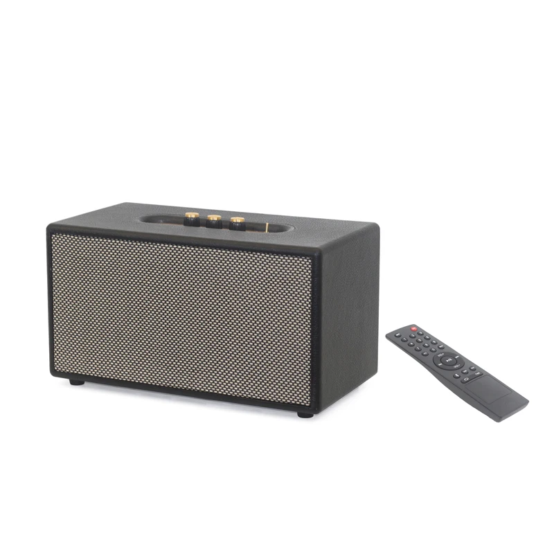Retro Wooden Wireless Desktop Speaker with Super Bass, Subwoofer and FM radio for Home, Outdoor Party and Beach