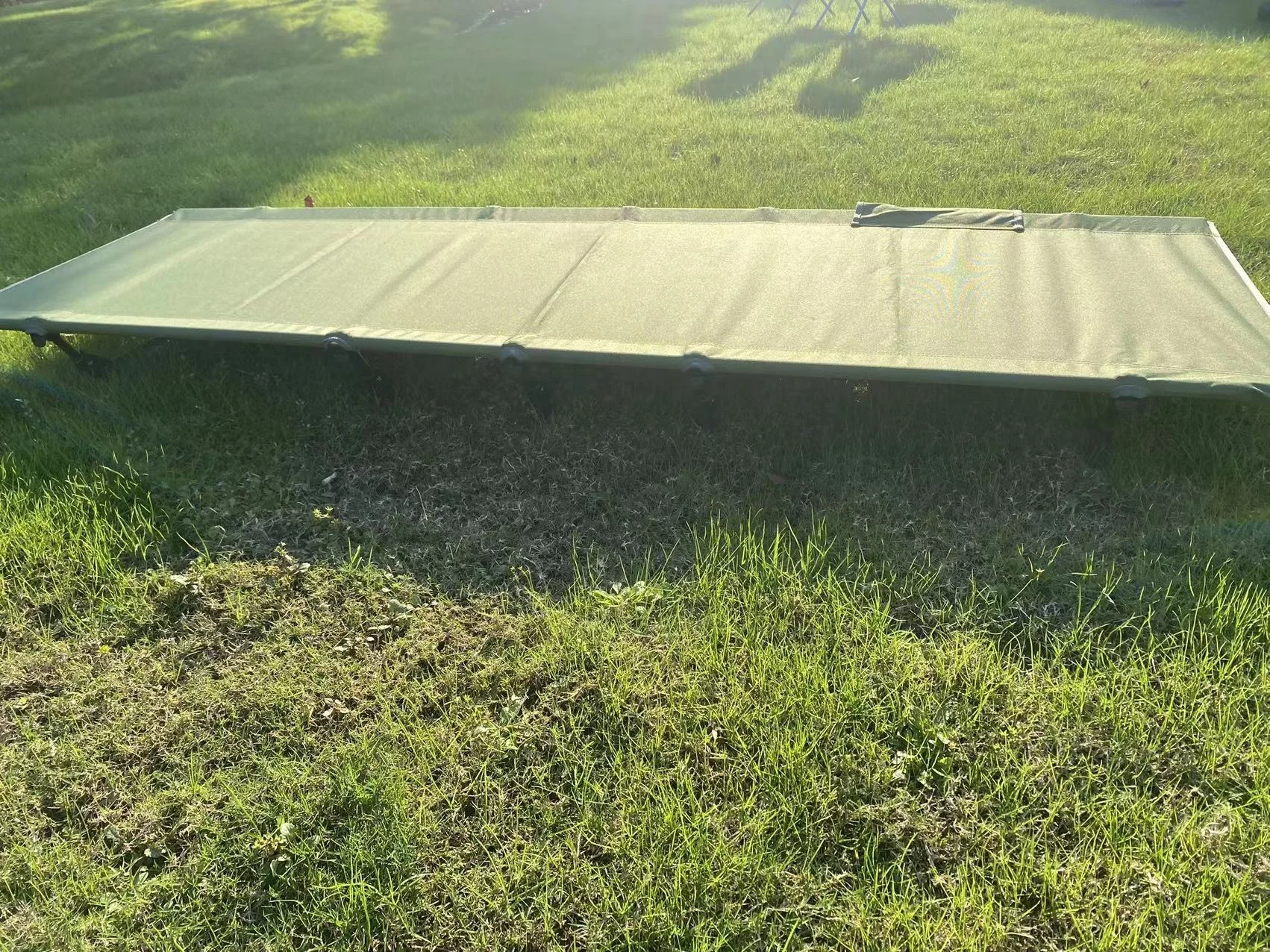 Naturtravel Ultralight portable folding bed outdoor adjustable height camping bed folding chair bed