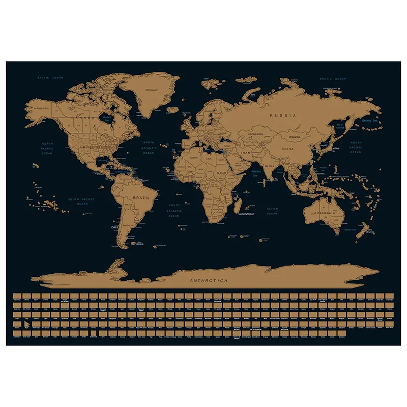 
Scratch Off Map of The World Travel Map Includes Capital Cities 82.5x59.4cm 