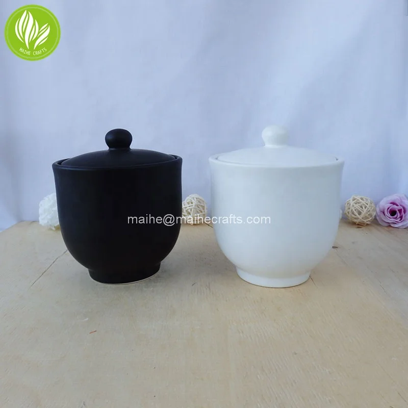 Ceramic candle jar Storage cup with lid