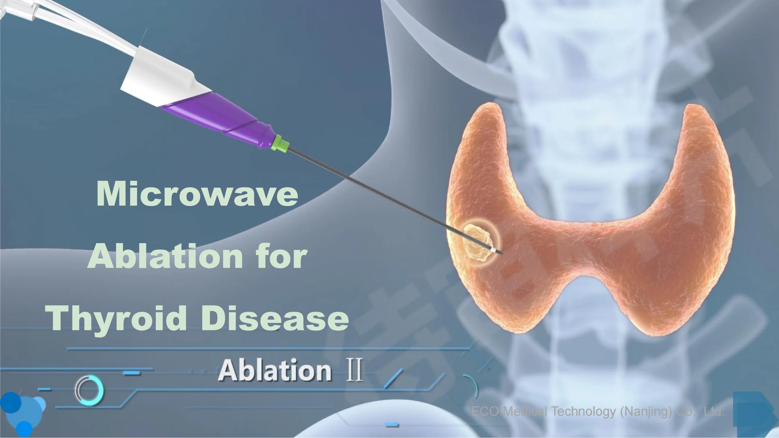 Thyroid disposable microwave therapeutic antenna with microwave ablation machine