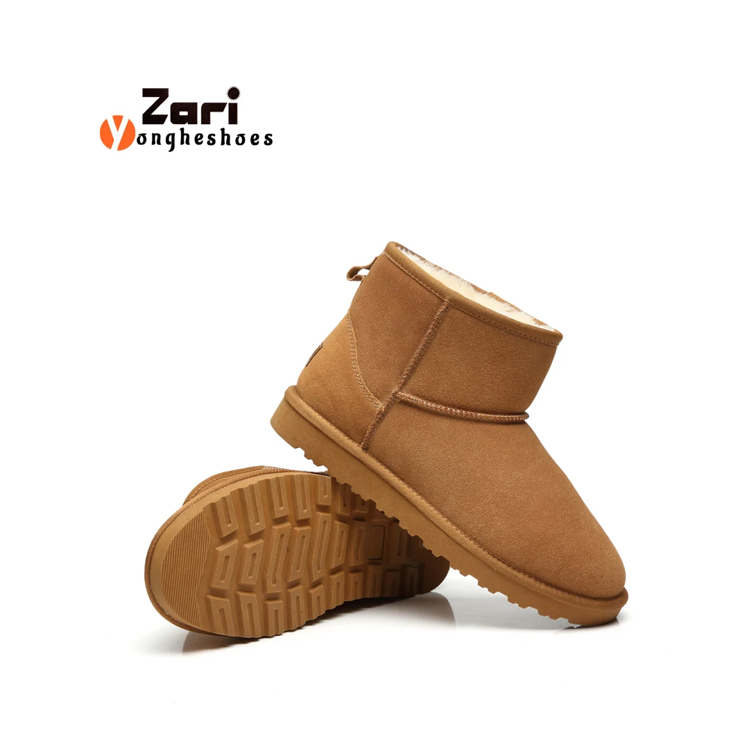 Мужские замшевые зимние ботинки Zari из искусственной кожи повседневные короткие плюшевые без шнуровки