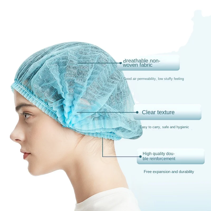 SD001 Disposable hair net disposable strip cap disposable mob shower cap  disposable shower cap