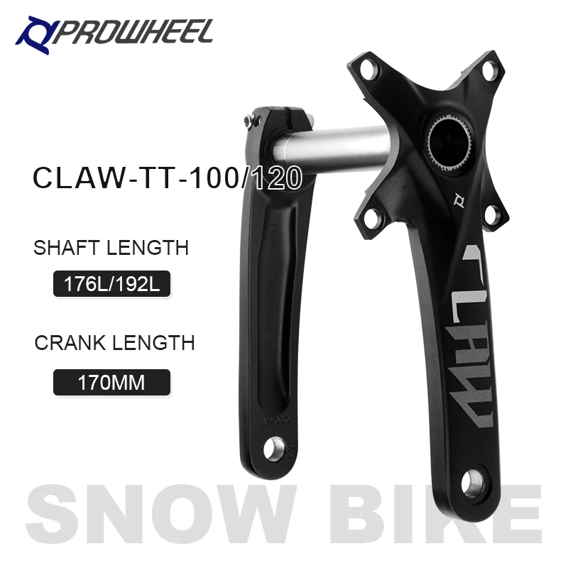 PROWHEEL Snow Bike 170mm Crankset Axis 176/192mm Fat Bike Crank Arm Bottom Bracket BB 100/120 Bicycle Parts