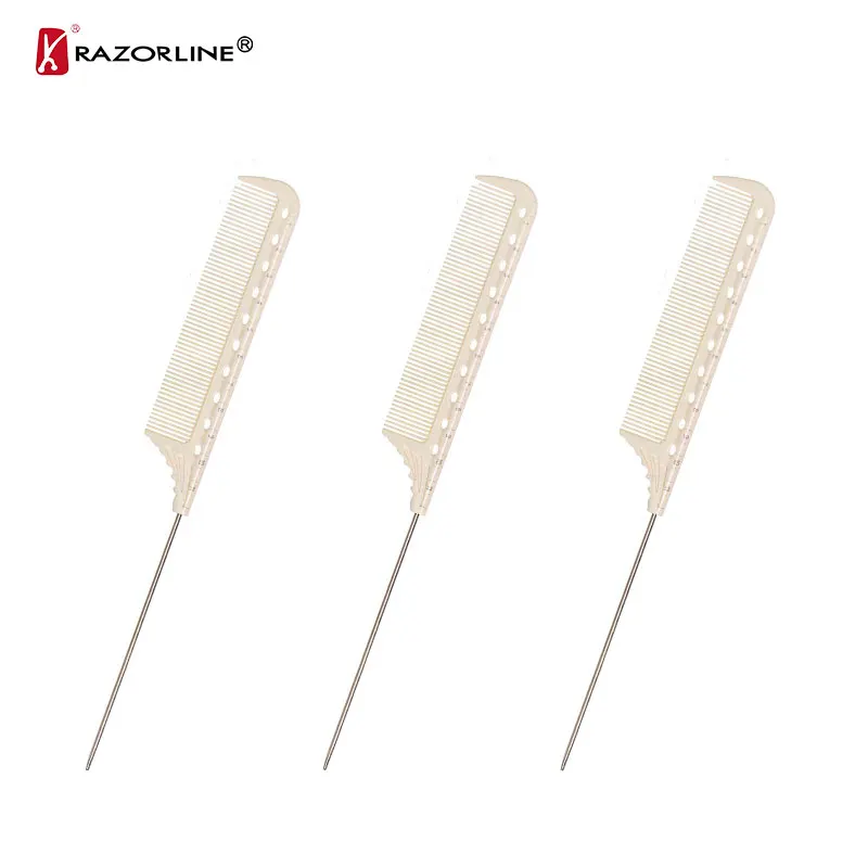 Hot Sale Anti Static ABS Rat Tail Comb Salon Hairdressing Parting Hair Comb Custom Logo Carbon Braiding Comb