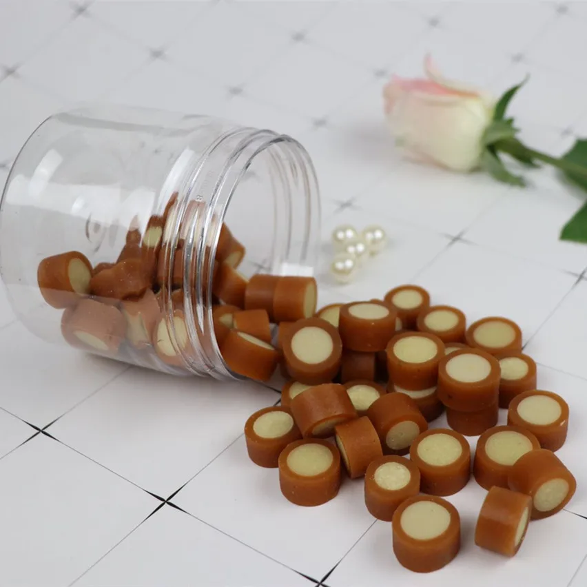 Factory supply 2022 new product  LOW MOQ   dog food molar stick dental treats chicken and cheese filling cubes