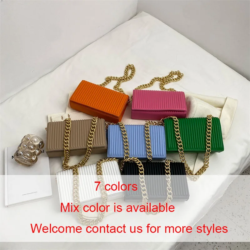 Single Golden Chain Shoulder Square Ladies Designer CrossBody Bag Purses Handbags messenger bags 2022