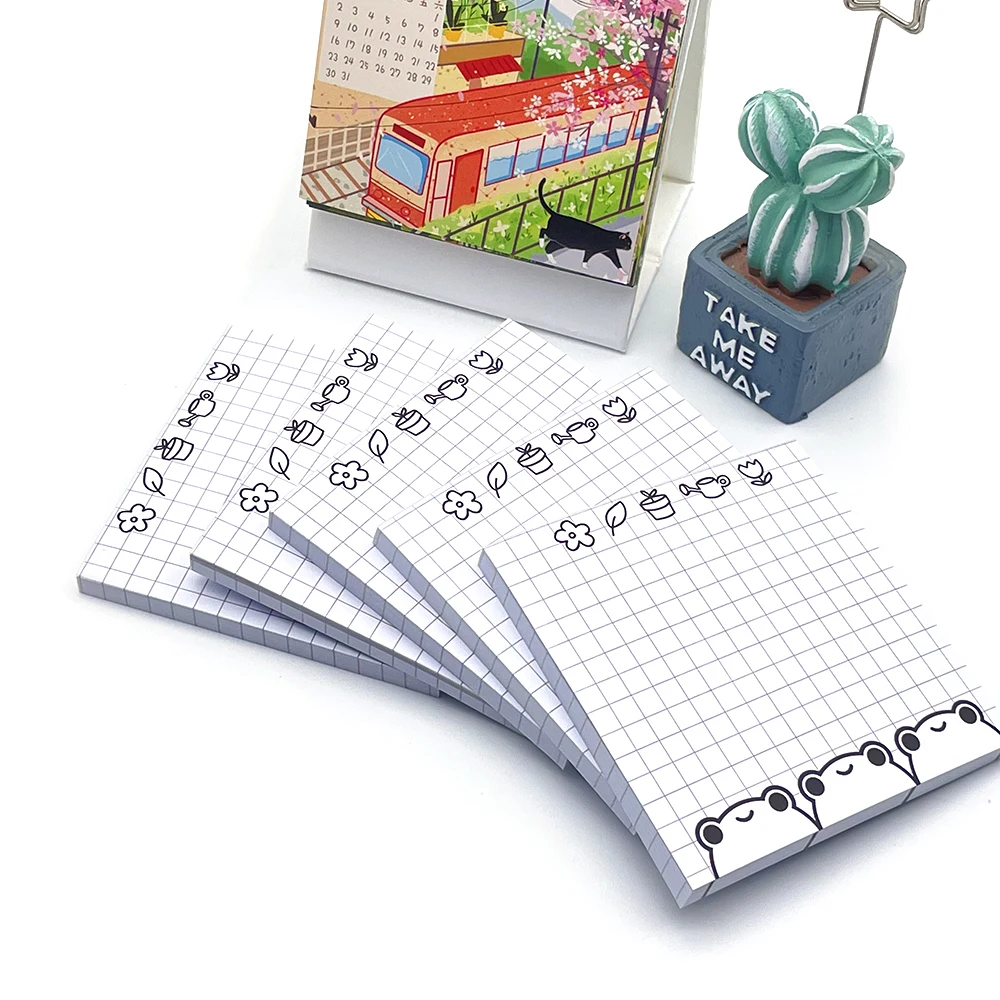 Custom Small Fresh Style Cartoon Printed Memo Pad Weekly Planner Marked Memo Pads