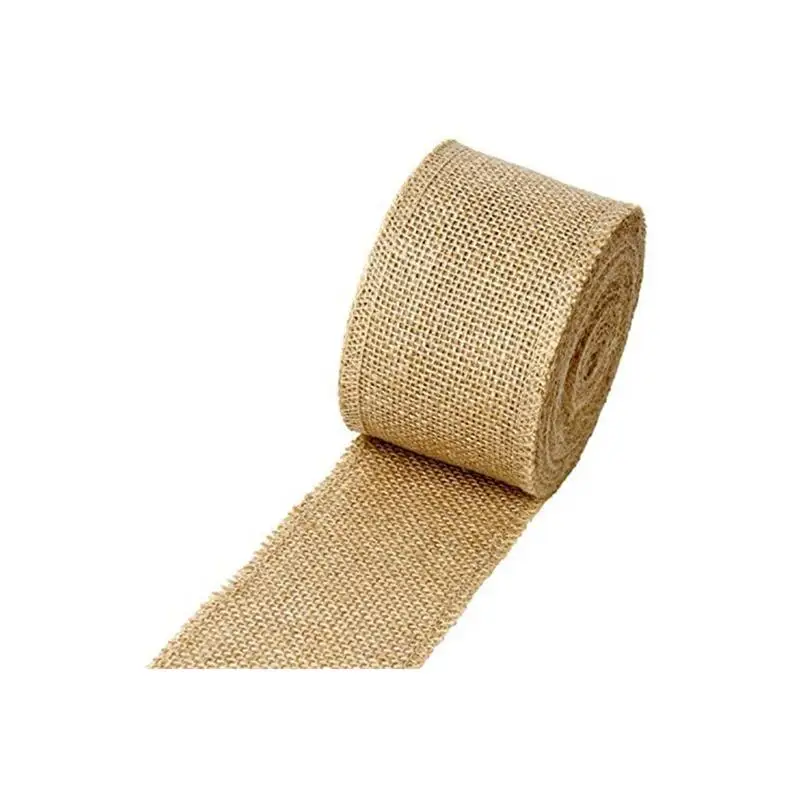 HL521011 Wholesale Ribbon Bordado Para Burlap Linen Ribbon For Flowers Decor Christmas Gift Wrapping Tree