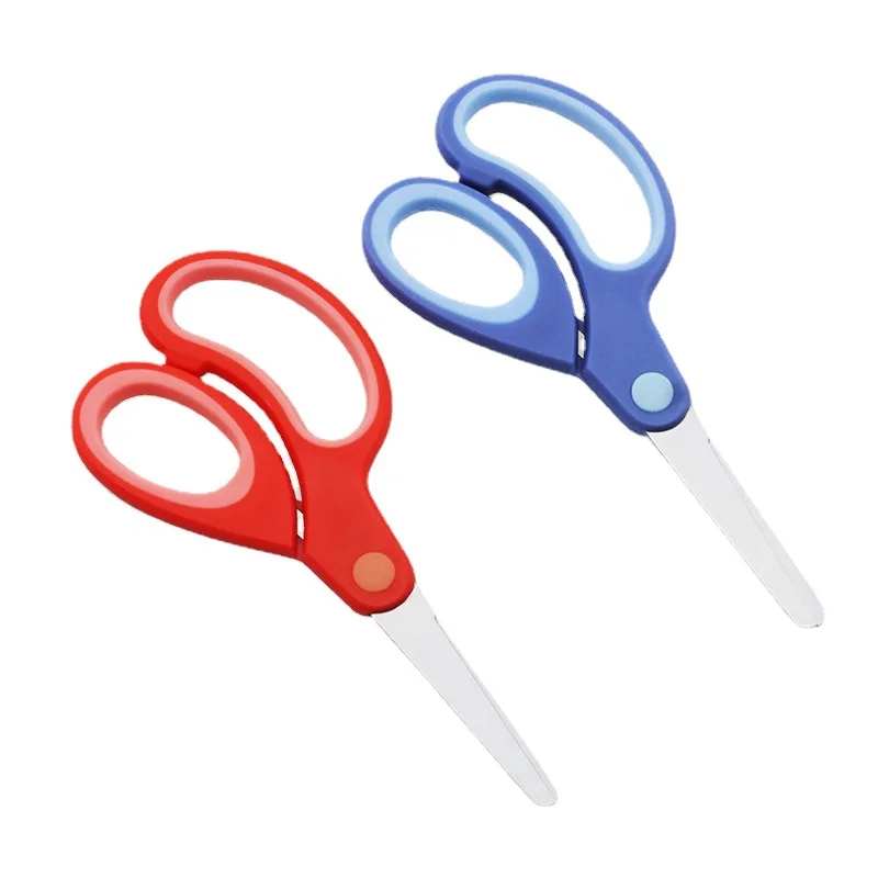 Safety Design 5.5inch Stainless Steel School Scissors Paper Craft Cutting Left Hand Kids Stationery Scissors