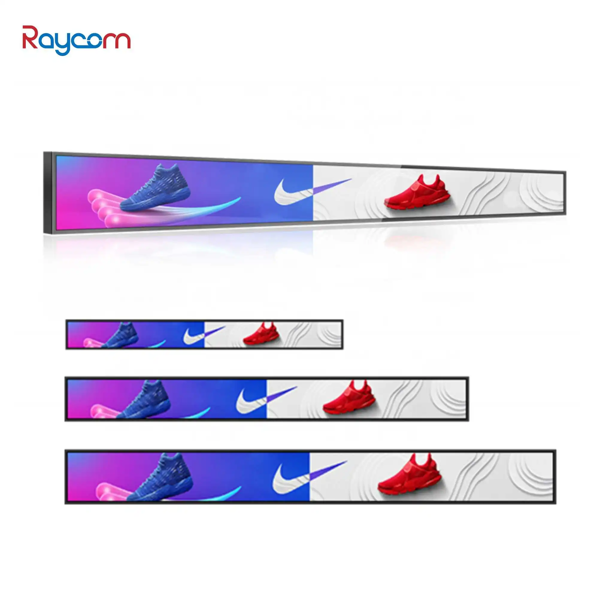 Ultra Wide Stretched Bar Advertising TV Ads Player LCD Commercial Supermarket Shelves Stretch Screen Shelf Edge Strip Display