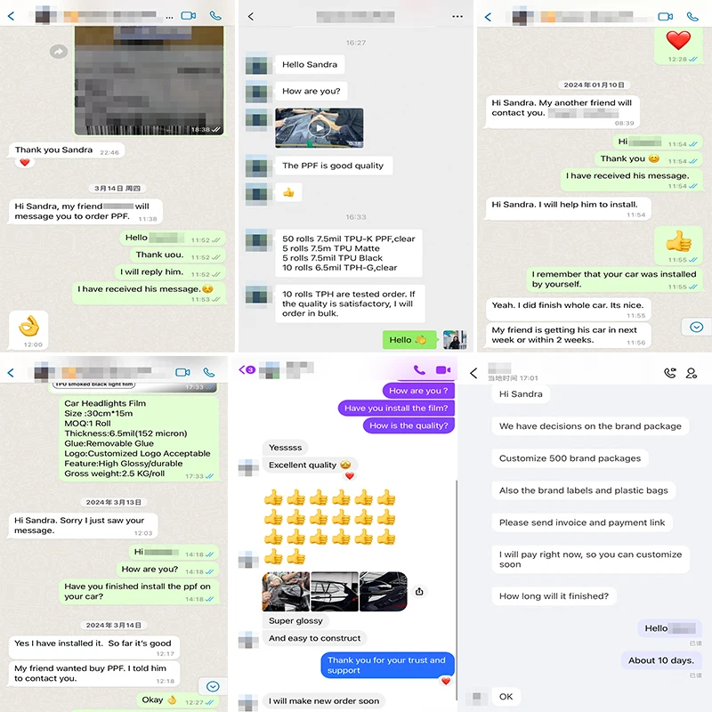 Self Healing PPF TPU Transparent Car Film Self-Adhesive High Gloss Clear Car Paint Protection Film Scratch Protector for Body