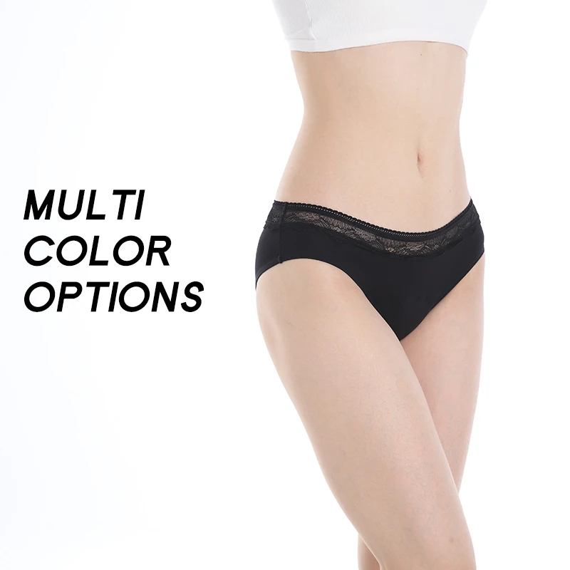 Shanhao OEM custom lace organic cotton bragas menstruales bamboo period leakproof panties womens menstrual panties