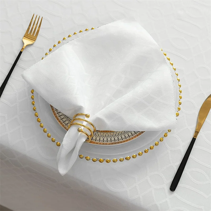 China custom napkins for wedding restaurant beautiful jacquard cloth napkins